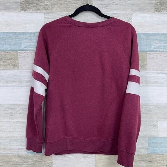 OLD NAVY Peace Sign Crewneck Sweatshirt Burgundy Womens Medium - Picture 3 of 5